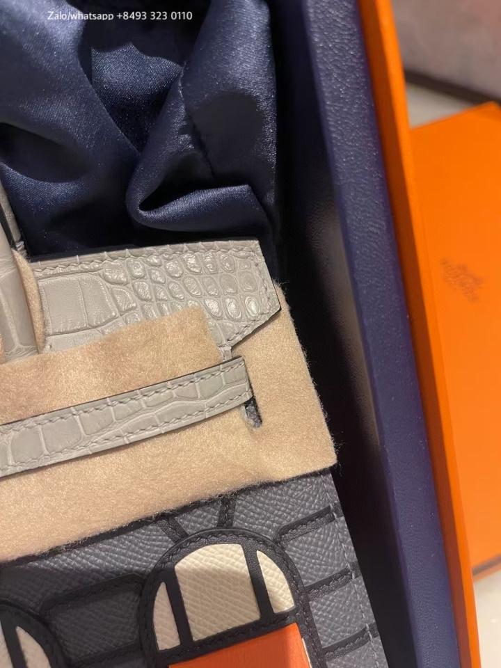 HERMÈS BIRKIN 20 Faubourg Rainy Days Gris Misty GHW-duoc-ban-tai-Hvip Bags & Accessories