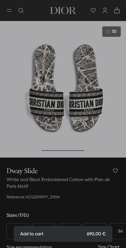 Dior Dway Slide 
White and Black Embroidered Cotton with Plan de Paris Motif KCQ209KPY_S15W-duoc-ban-tai-HVIP Shoes & Clothes
