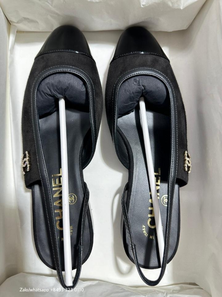 Chanel SLINGBACKS   Suede Kidskin, Lambskin & Patent Calfskin  Black G46000 S3-duoc-ban-tai-Hvip Bags & Accessories