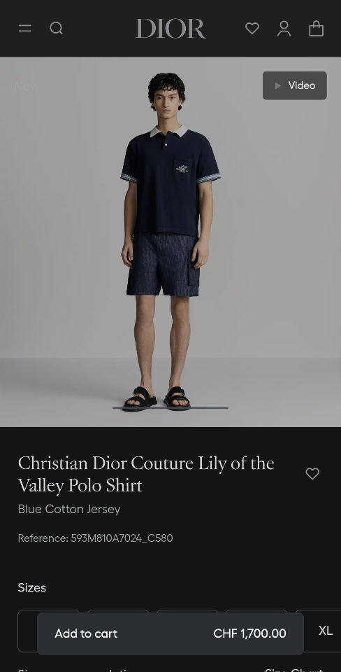 Dior Christian Dior Couture Lily of the Valley Polo Shirt
Blue Cotton Jersey
593M810A7024_C580-duoc-ban-tai-HVIP Shoes & Clothes