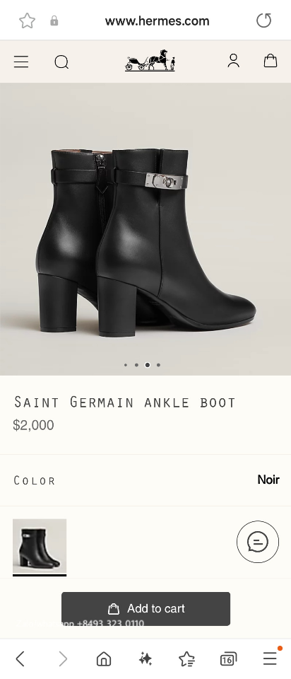 Hermès Saint Germain ankle boot noir H182102Z H1-duoc-ban-tai-Hvip Bags & Accessories