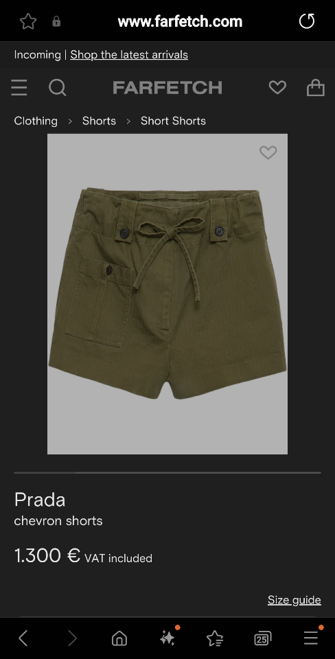 Prada
chevron shorts in khaki green-duoc-ban-tai-HVIP Shoes & Clothes