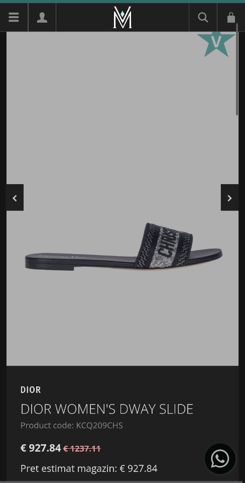 Dior Dway Slide
Black Cotton Embroidered with Metallic Thread and silver-Tone Strass KCQ209LCS -duoc-ban-tai-HVIP Shoes & Clothes