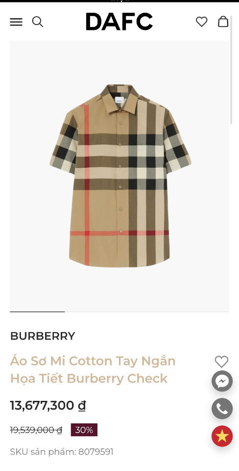 Burberry
checkered short-sleeved shirt-duoc-ban-tai-HVIP Shoes & Clothes
