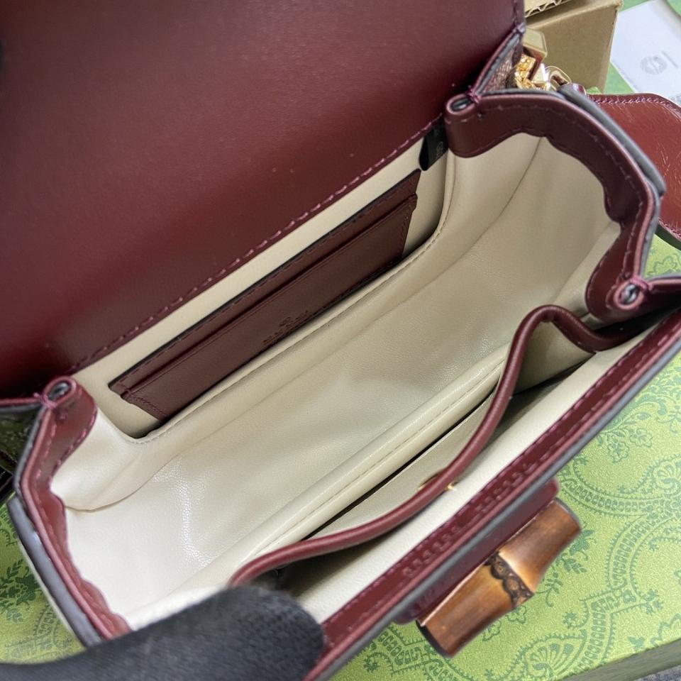 Gucci GUCCI BAMBOO 1947 MINI TOP HANDLE BAG Rosso Ancora red patent leather 786482 G1-duoc-ban-tai-Hvip Bags & Accessories