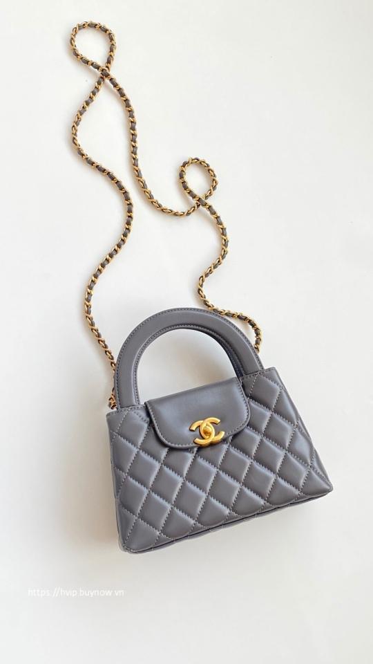 Chanel MINI SHOPPING BAGShiny Crumpled Calfskin & Gold-Tone Metal gray AS4416 B15566 T1-duoc-ban-tai-Hvip Bags & Accessories