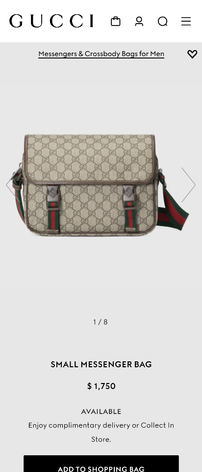 GUCCI SMALL MESSENGER BAG beige and ebony GG Supreme  760123 G1-duoc-ban-tai-Hvip Bags & Accessories