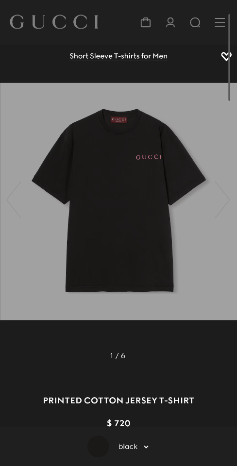 Gucci Printed cotton jersey T-shirt black -duoc-ban-tai-HVIP Shoes & Clothes