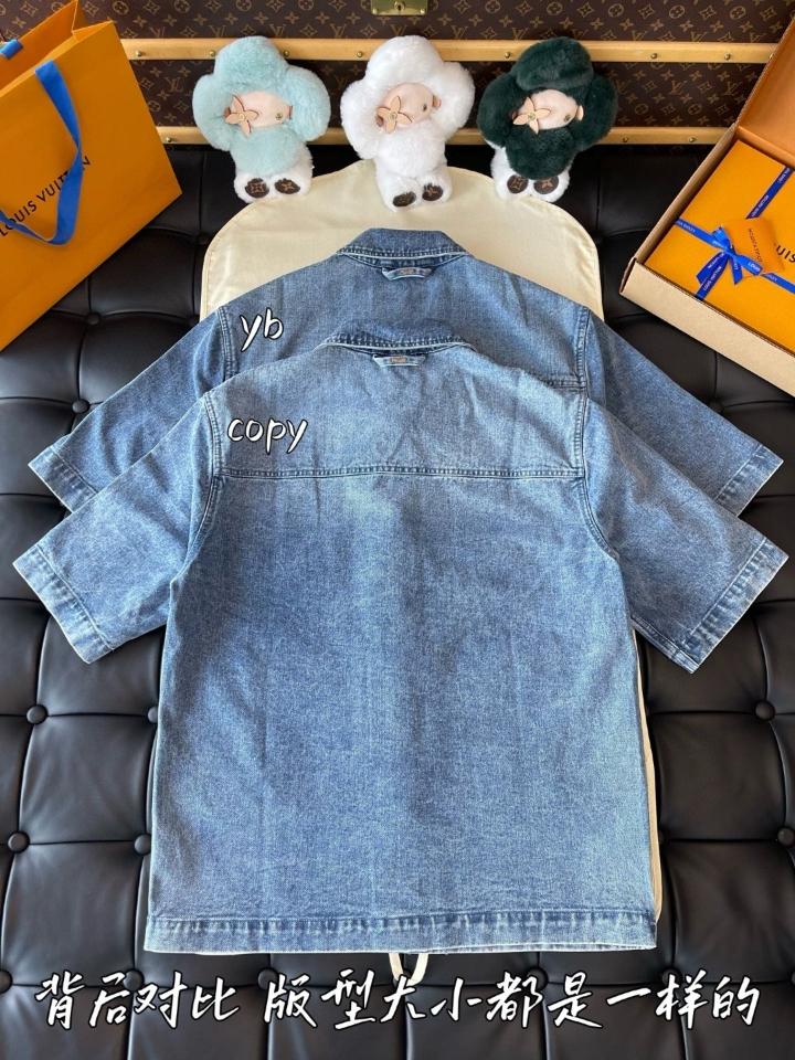 Louis Vuitton 1ABLDH Short-Sleeved Denim Workwear Shirt 1-duoc-ban-tai-HVIP Shoes & Clothes