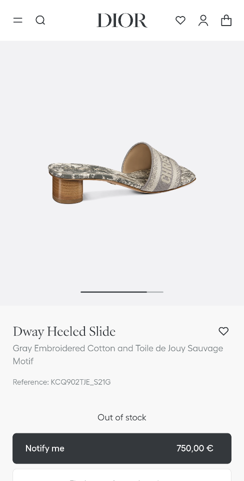 Dior Dway Heeled Slide
Gray Embroidered Cotton and Toile de Jouy Sauvage Motif
KCQ902TJE-duoc-ban-tai-HVIP Shoes & Clothes