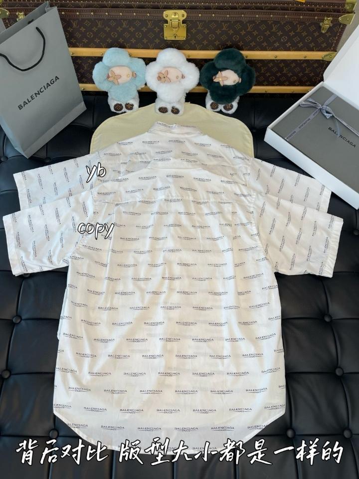 Balenciaga White and Black Allover Logo Short Sleeve Shirt 192342M192033-duoc-ban-tai-HVIP Shoes & Clothes