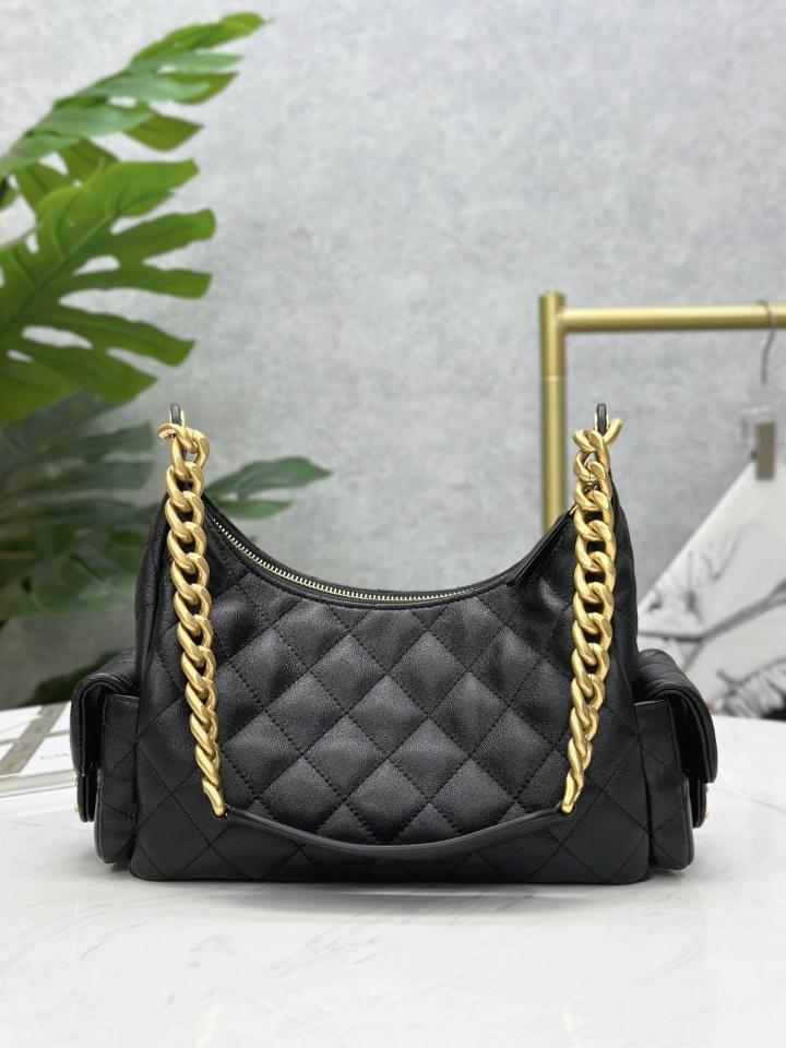 Chanel 25c AS5339 LARGE HOBO BAG Lambskin & Gold-Tone Metal Black Ch5-duoc-ban-tai-Hvip Bags & Accessories
