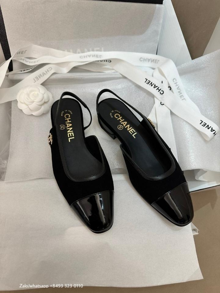 Chanel SLINGBACKS   Suede Kidskin, Lambskin & Patent Calfskin  Black G46000 S3-duoc-ban-tai-Hvip Bags & Accessories