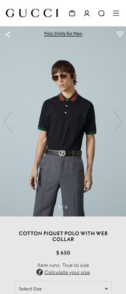 Gucci COTTON PIQUET POLO WITH WEB COLLAR 701735 Black-duoc-ban-tai-Hvip Bags & Accessories