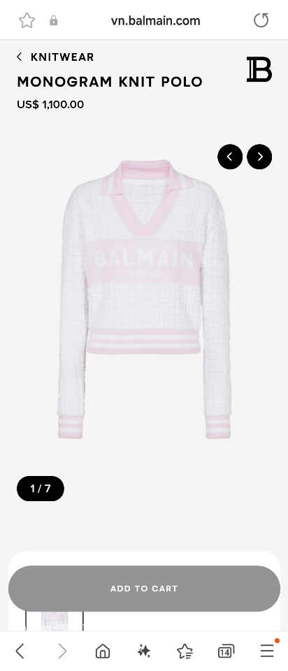 Balmain Monogram knit polo

DF1GD025KE95 V3-duoc-ban-tai-Hvip Bags & Accessories