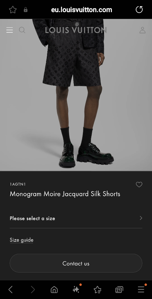 Louis Vuitton 1AGTN1
Monogram Moire Jacquard Silk Shorts-duoc-ban-tai-HVIP Shoes & Clothes