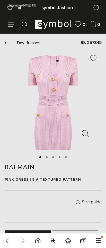 BALMAIN
V-Neck Short-Sleeve Strong-Shoulder Pointelle Knit Mini Dress pink CF0R6032KF24 V3-duoc-ban-tai-Hvip Bags & Accessories