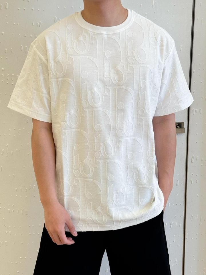 Dior Dior Oblique T-Shirt, Relaxed Fit White Cotton Jersey 593J696U3012_C001 2-duoc-ban-tai-HVIP Shoes & Clothes
