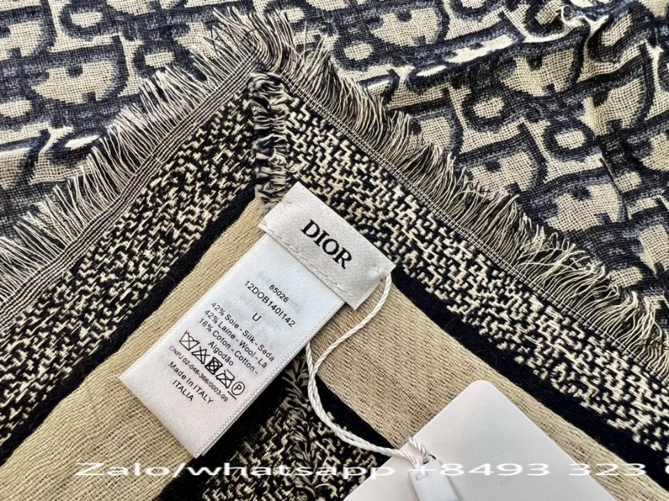 Dior Oblique Shawl Navy Blue Wool, Silk and Cotton 12DOB140I142_C540 K3-duoc-ban-tai-Hvip Bags & Accessories