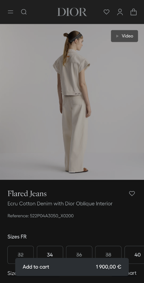 Dior Flared Jeans
Ecru Cotton Denim with Dior Oblique Interior 522P04A3050_X0200-duoc-ban-tai-HVIP Shoes & Clothes