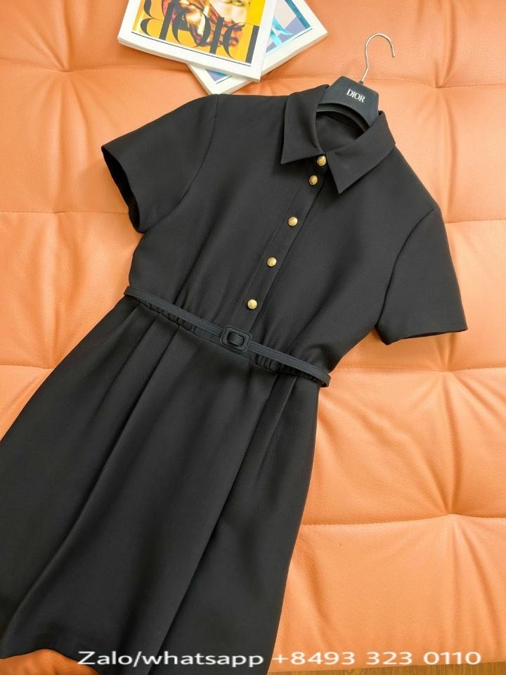 Dior dress black wool and silk with belt V6-duoc-ban-tai-Hvip Bags & Accessories