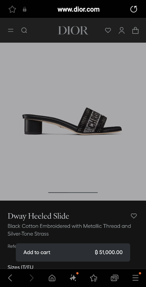 Dior Dway Heeled Slide
Black Cotton Embroidered with Metallic Thread and Silver-Tone Strass
KCQ860CHS_S900-duoc-ban-tai-HVIP Shoes & Clothes
