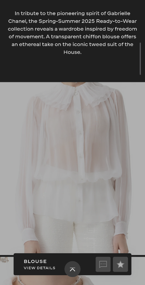 Chanel Blouse
 
Silk Muslin 
White
P79102-V64197-00100-duoc-ban-tai-HVIP Shoes & Clothes