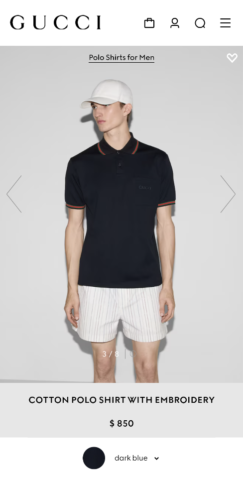 Gucci Cotton polo shirt with embroidery 795174 dark blue -duoc-ban-tai-HVIP Shoes & Clothes