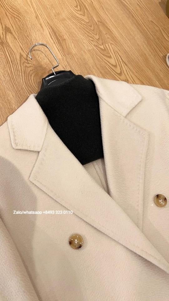 Max Mara Bondone Double-breasted Cashmere Coat In Ice pl1 -duoc-ban-tai-Hvip Bags & Accessories