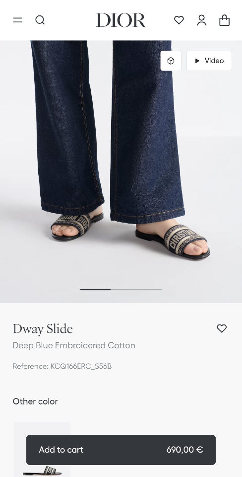 Dior Dway Slide
Deep Blue Embroidered Cotton KCQ166ERC_S56B-duoc-ban-tai-HVIP Shoes & Clothes
