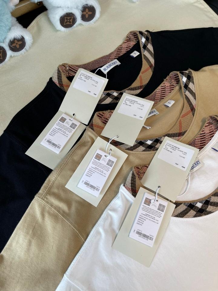 Burberry Check Trim Cotton T-shirt 8110101 white-duoc-ban-tai-HVIP Shoes & Clothes