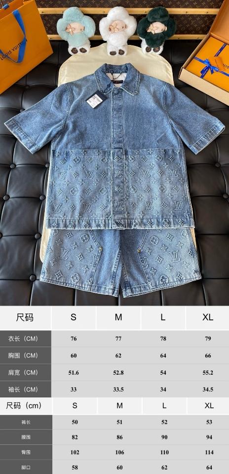 Louis Vuitton 1ABLDH Short-Sleeved Denim Workwear Shirt 1-duoc-ban-tai-HVIP Shoes & Clothes