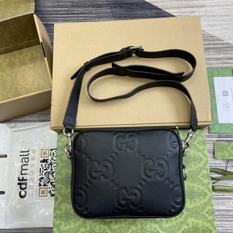 Gucci SMALL JUMBO GG CROSSBODY BAG black leather 794088 G1-duoc-ban-tai-Hvip Bags & Accessories
