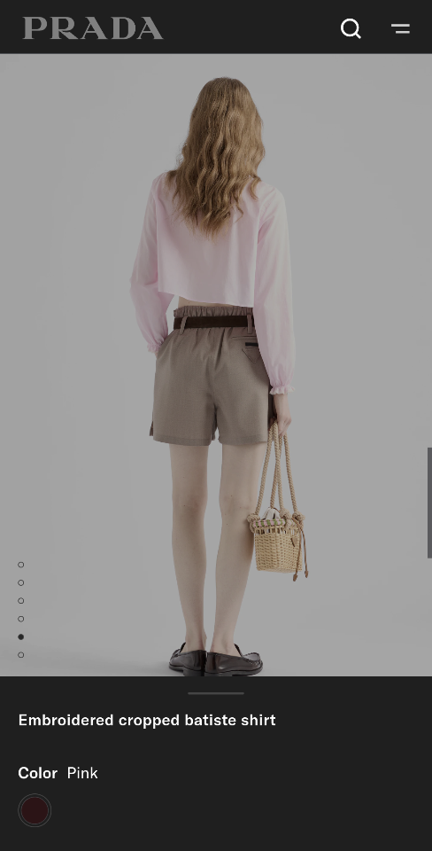 Prada Embroidered cropped batiste shirt-duoc-ban-tai-HVIP Shoes & Clothes