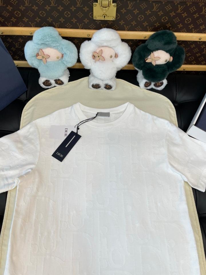 Dior Dior Oblique T-Shirt, Relaxed Fit White Cotton Jersey 593J696U3012_C001 2-duoc-ban-tai-HVIP Shoes & Clothes