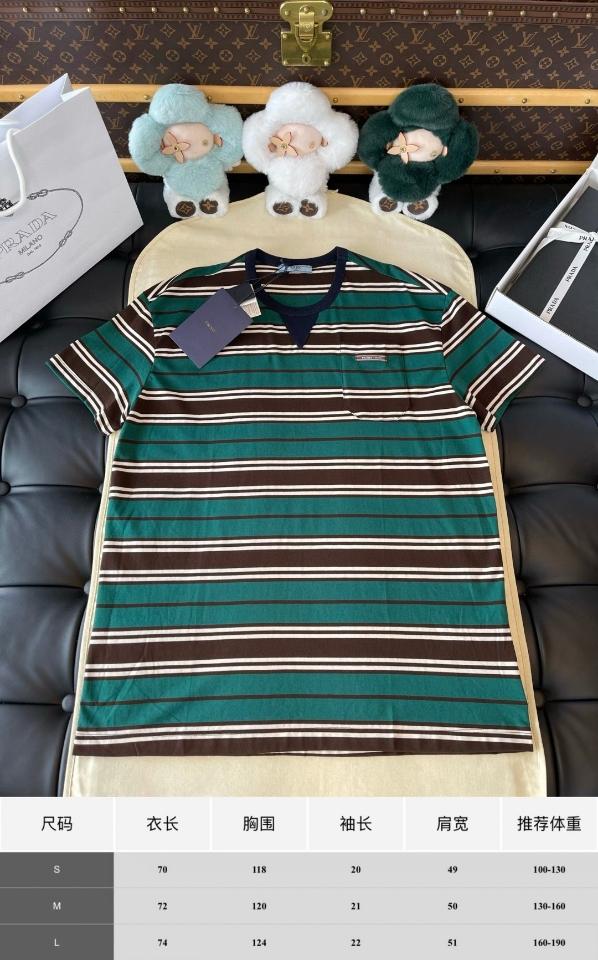 Prada cotton t-shirt green/black/white -duoc-ban-tai-HVIP Shoes & Clothes