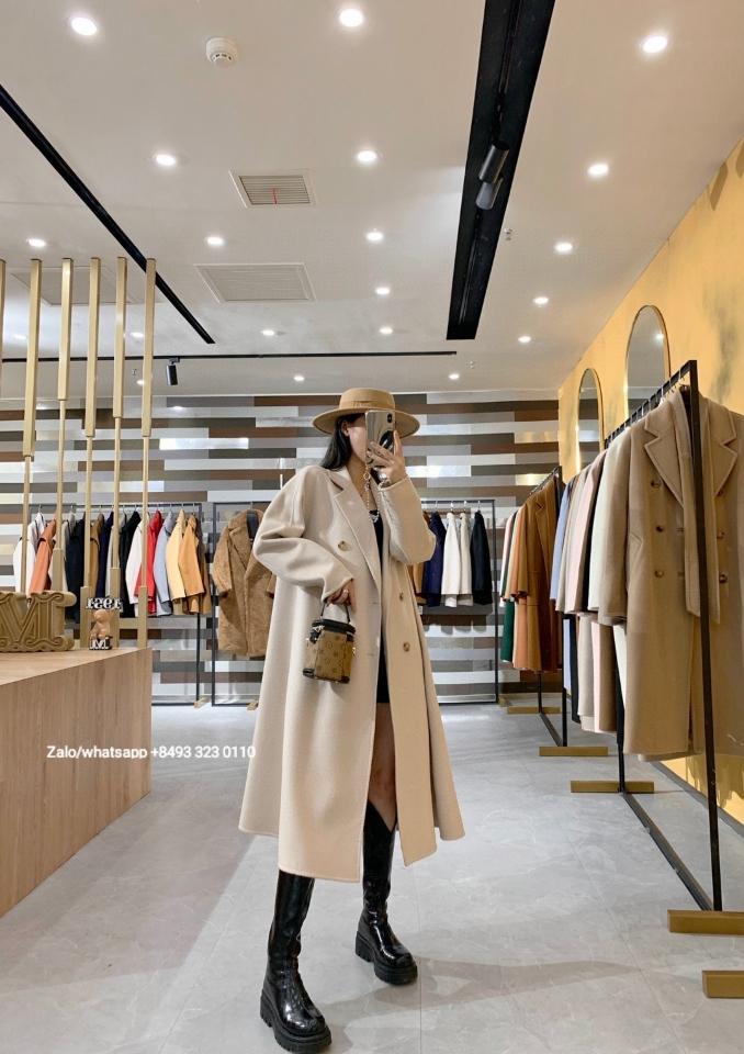 Max Mara Bondone Double-breasted Cashmere Coat In Ice pl1 -duoc-ban-tai-Hvip Bags & Accessories
