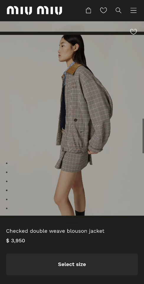 Miu Miu Checked double weave blouson jacket-duoc-ban-tai-HVIP Shoes & Clothes