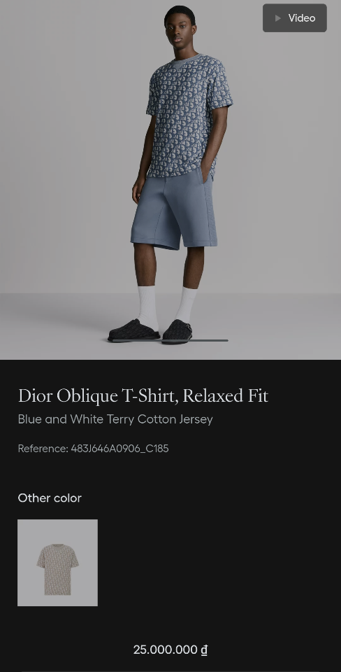 Dior Oblique T-Shirt, Relaxed Fit
Blue and White Terry Cotton Jersey
 483J646A0906_C185-duoc-ban-tai-HVIP Shoes & Clothes