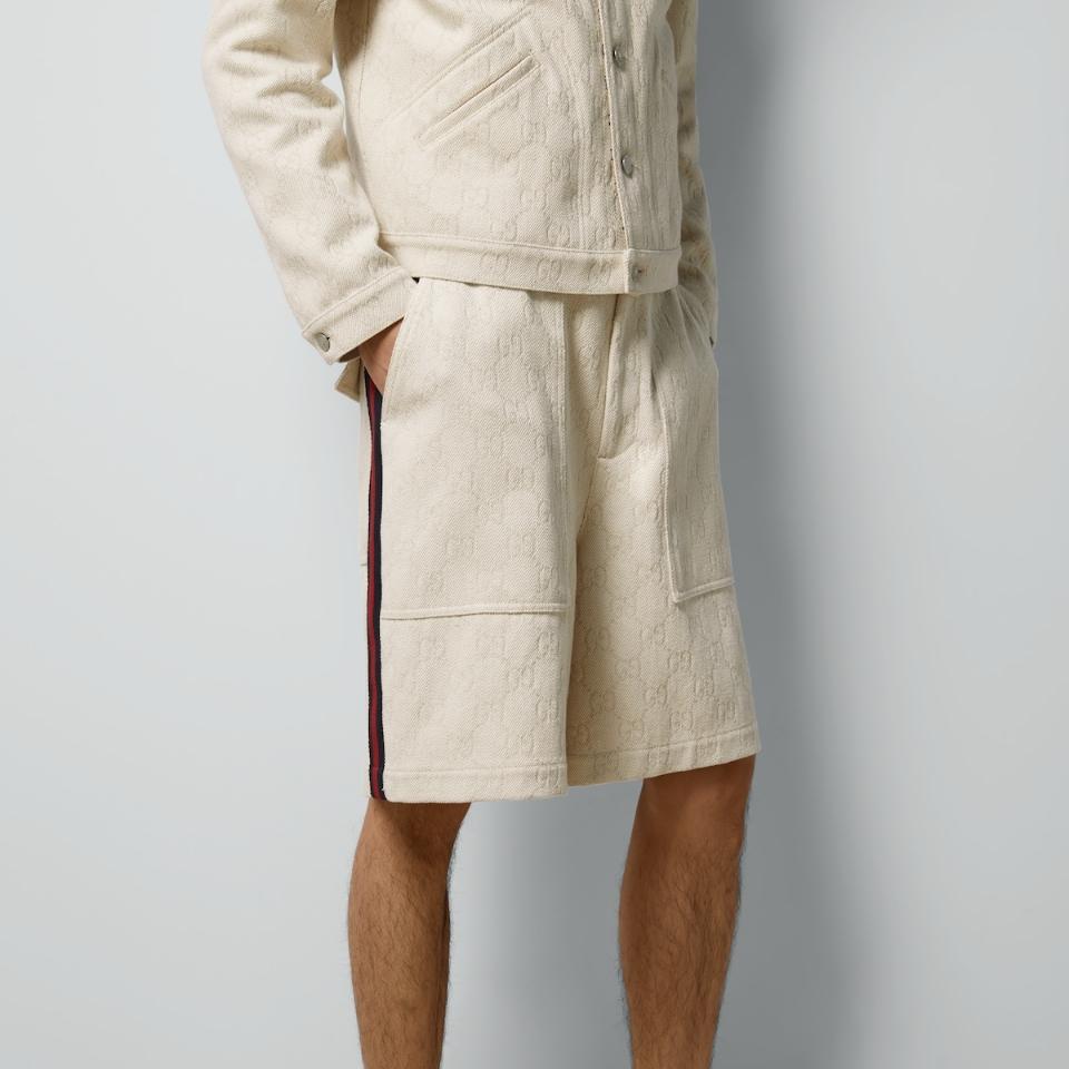 Gucci GG cotton jacquard bermuda shorts in ivory 766156-duoc-ban-tai-HVIP Shoes & Clothes