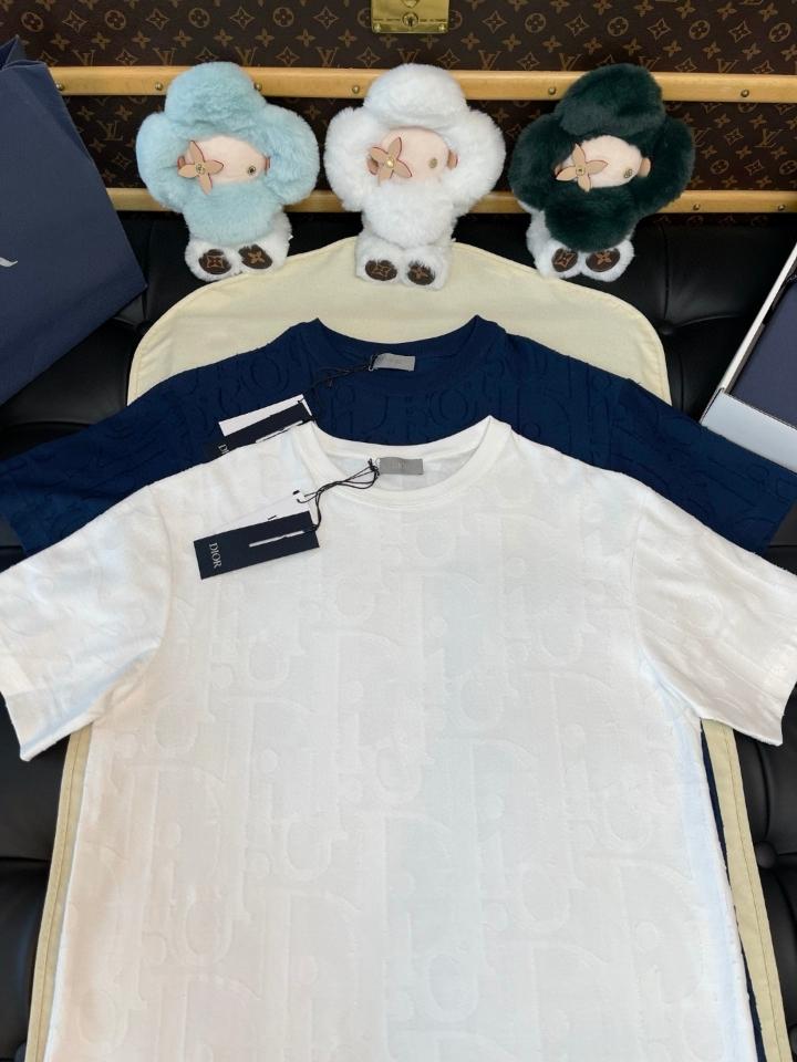 Dior Dior Oblique T-Shirt, Relaxed Fit White Cotton Jersey 593J696U3012_C001 2-duoc-ban-tai-HVIP Shoes & Clothes