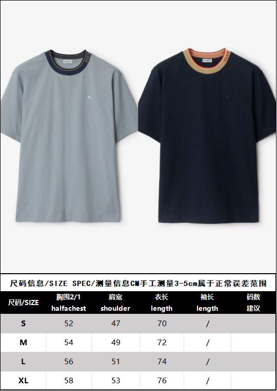 Burberry Men's cotton t-shirt neck logo light blue -duoc-ban-tai-HVIP Shoes & Clothes