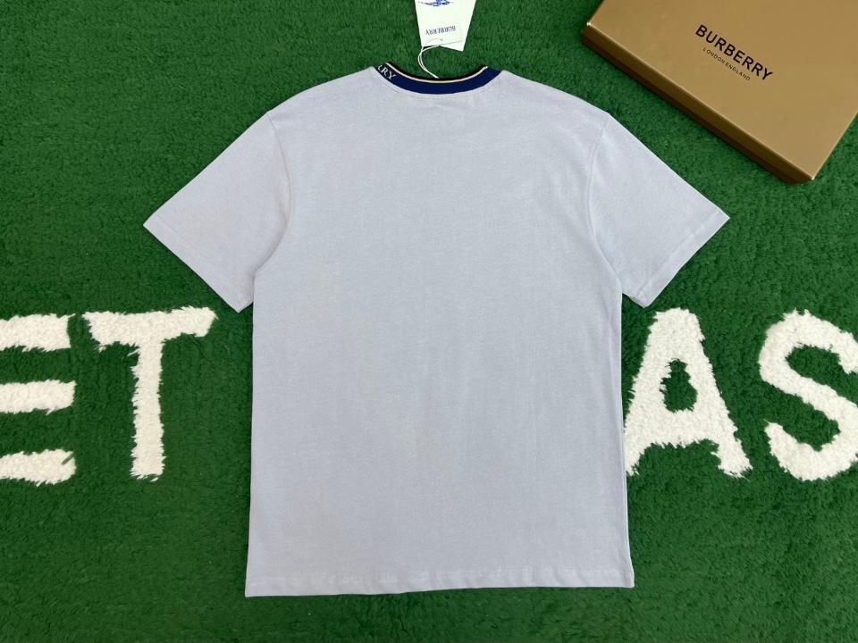 Burberry Men's cotton t-shirt neck logo light blue -duoc-ban-tai-HVIP Shoes & Clothes
