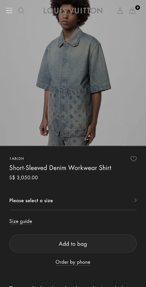 Louis Vuitton 1ABLDH Short-Sleeved Denim Workwear Shirt 1-duoc-ban-tai-HVIP Shoes & Clothes