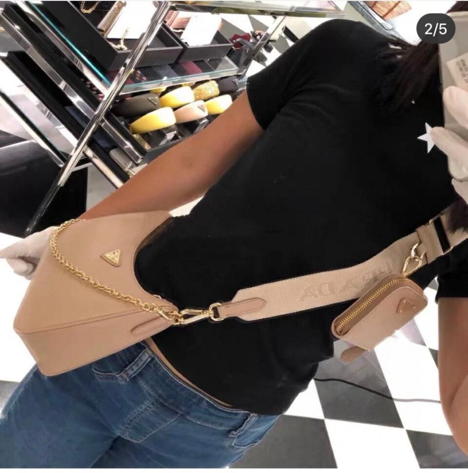 Prada Re-Edition 2005 Saffiano leather bag 1BH204 beige Pr1-duoc-ban-tai-Hvip Bags & Accessories
