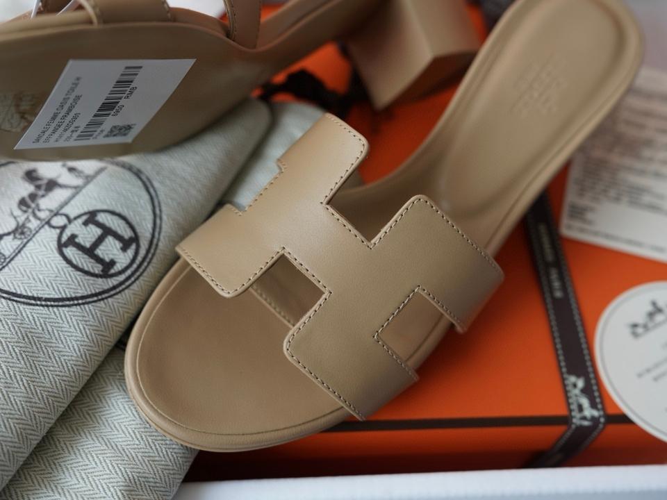 Hermès Oasis sandal Beige Lin Swift (box ) H141146Z-duoc-ban-tai-HVIP Shoes & Clothes