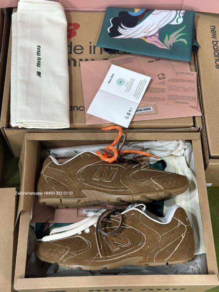 New Balance X Miu Miu 530 SL suede sneakers Cinnamon S1-duoc-ban-tai-Hvip Bags & Accessories