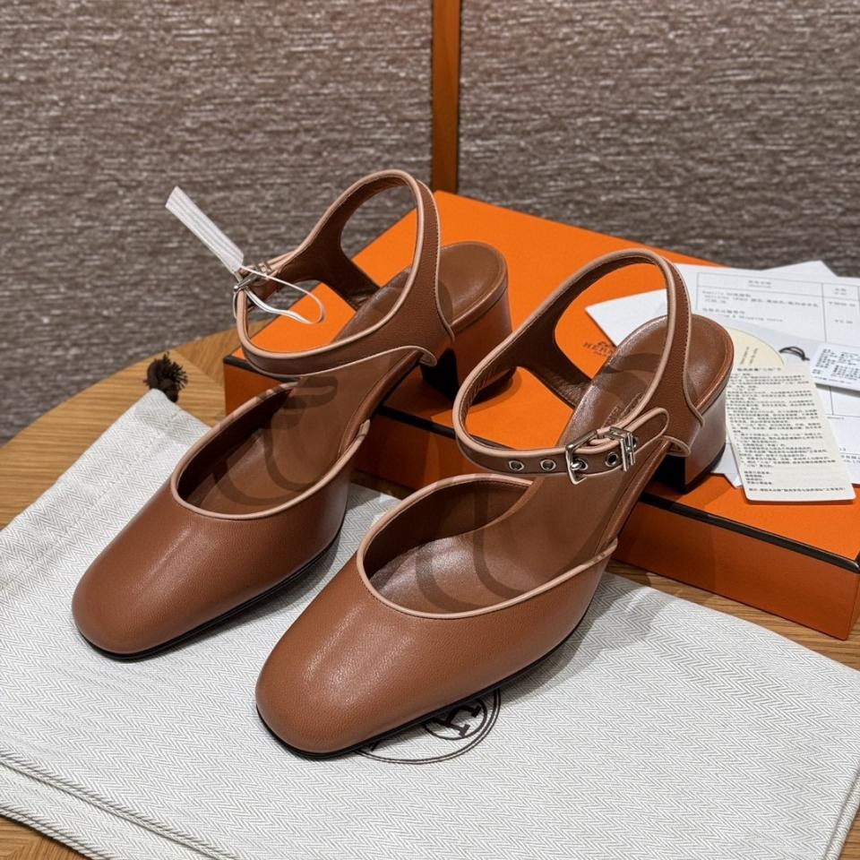 Hermès Kamilla 60 pump marron alezan / beige perlino H251270Z-duoc-ban-tai-HVIP Shoes & Clothes