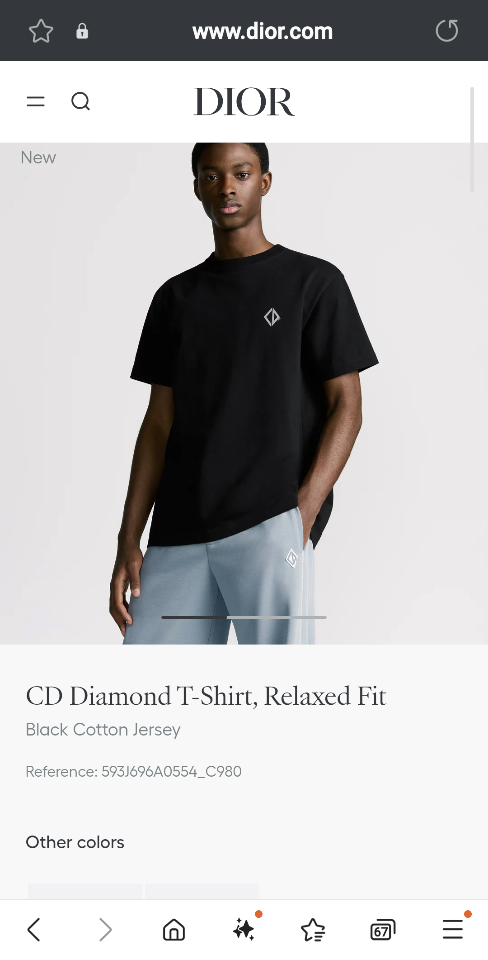 Dior CD Diamond T-Shirt, Relaxed Fit
Black Cotton Jersey 593J696A0554_C980 1-duoc-ban-tai-HVIP Shoes & Clothes