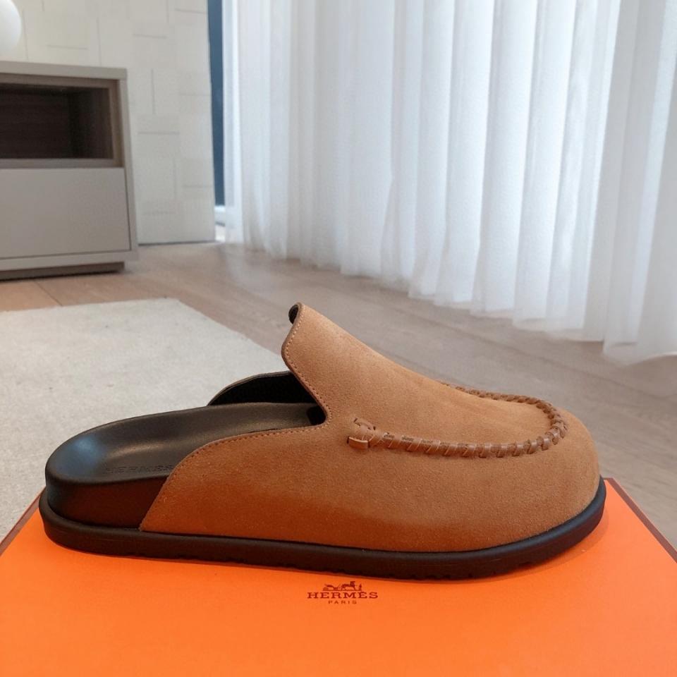 Hermès Johan mule in Suede natural H242985Z H2 -duoc-ban-tai-HVIP Shoes & Clothes